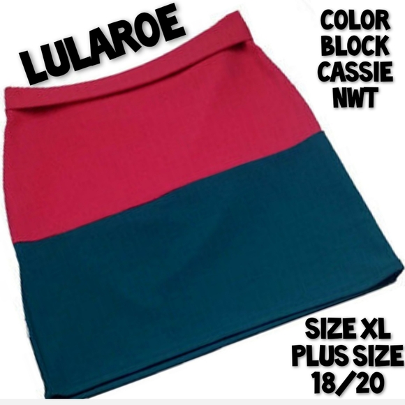 Lularoe Skirt Size XL Cassie Color Block NWT